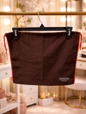 Coach Brown Drawstring Dust Bag 15.5”x13”